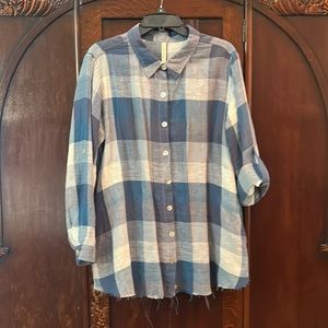 Match Point linen blend top